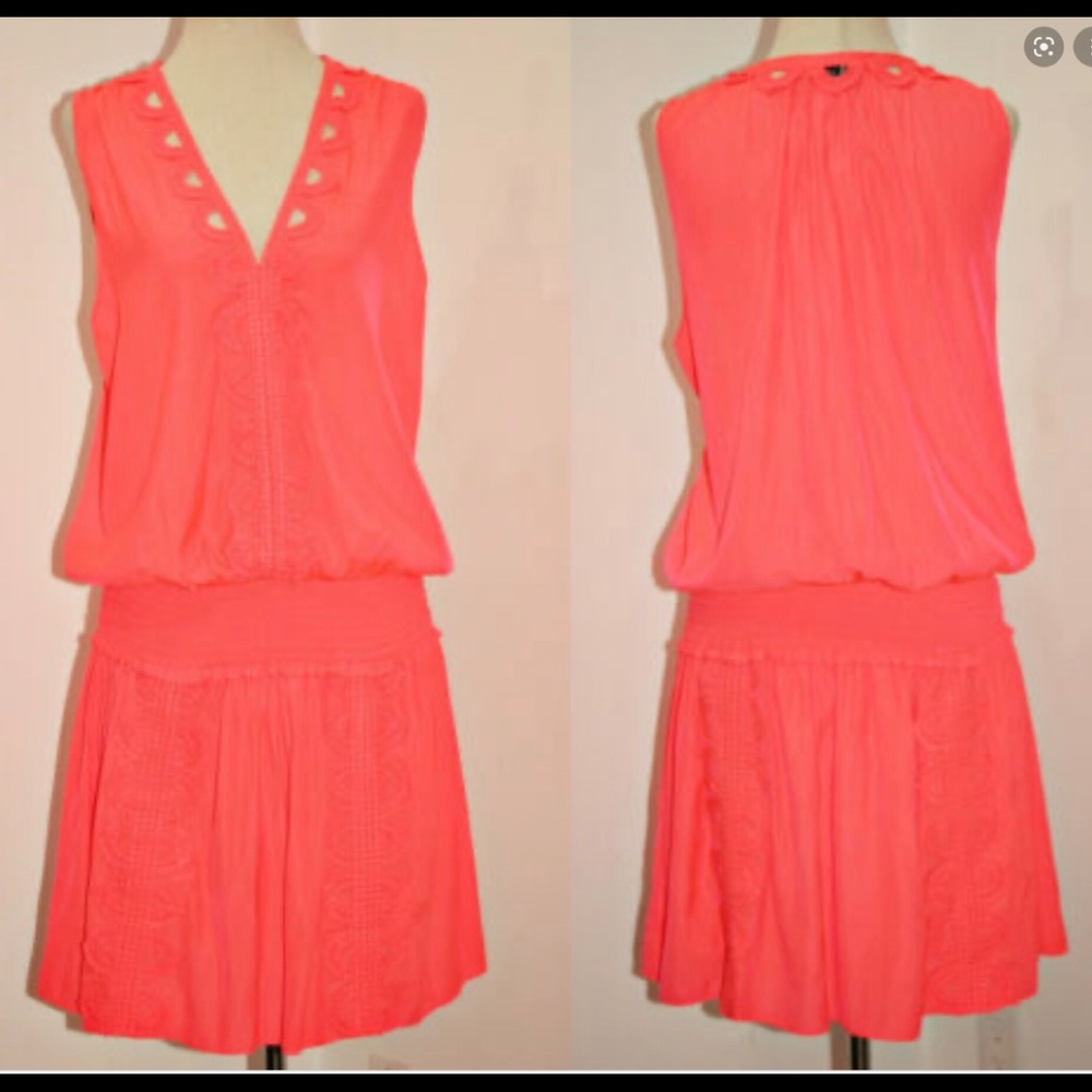 Ramy Brook Embroidery Smoked Mini Dress NWT